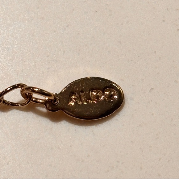 ALDO Polished and Textured with Numbers Gold Toned Necklace - Picture 3 of 14